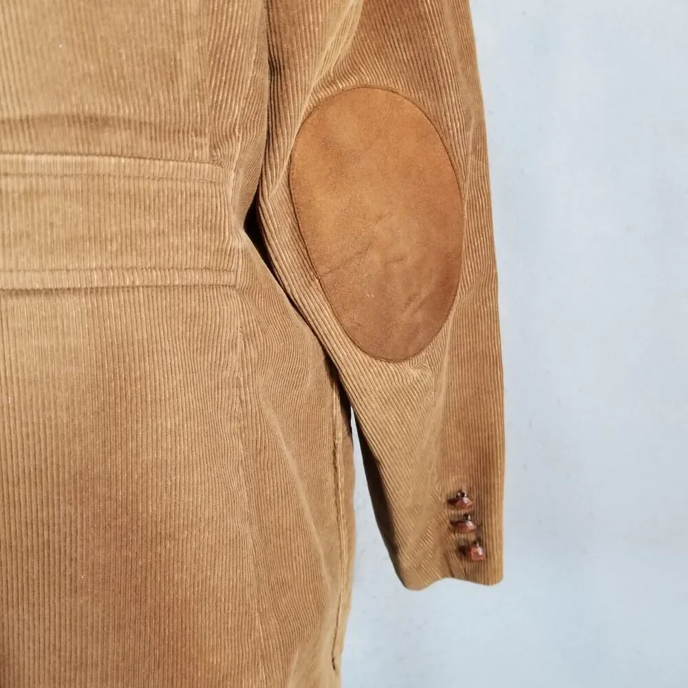 Brad Whitney sport coat jacket men's 46L‎ brown corduroy vintage cotton